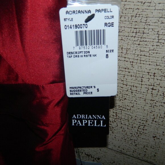 Adrianna Papell Rosette Taffeta Sheath Dress Sz 8 (U-12) - Picture 4 of 6